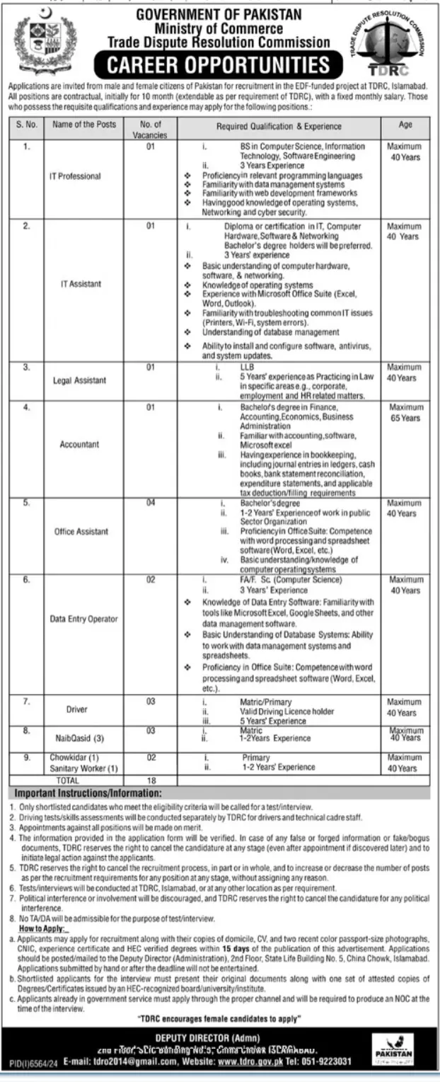 Ministry Of Commerce MOC Jobs 2025
