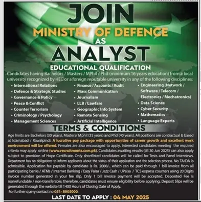 Join MOD As Analyst 2025 Advertisement