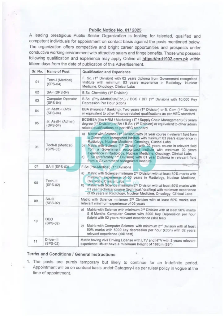 Pakistan Atomic Energy Jobs 2025 Advertisement