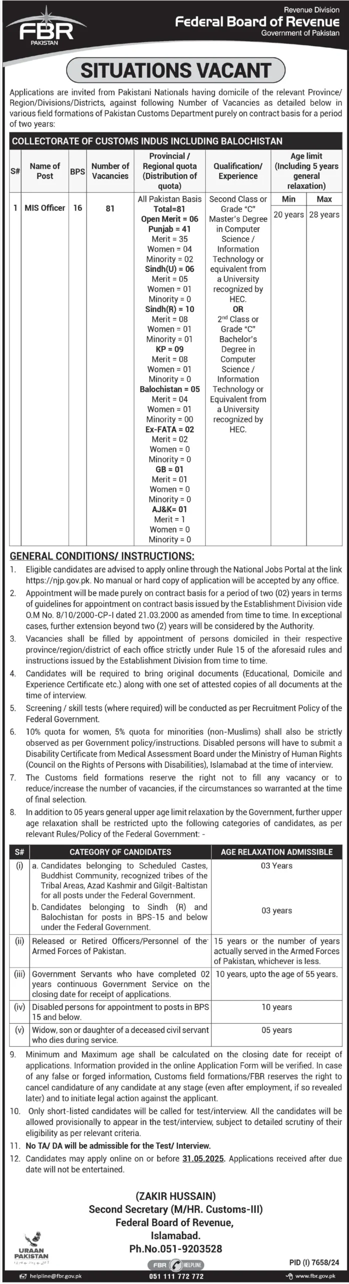How to Apply for FBR Jobs 2025 Advertisement