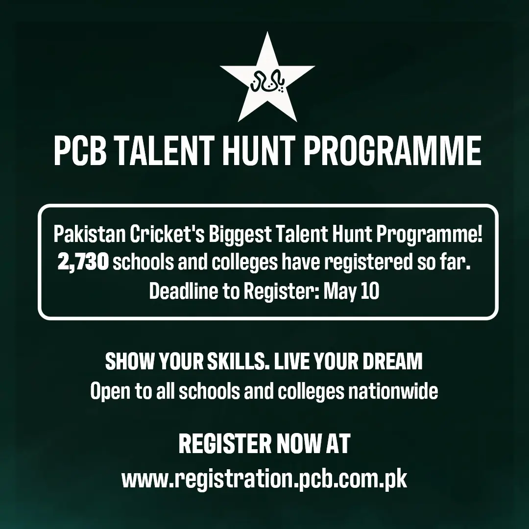 PCB Talent Hunt Programme Online Registration Form Download in May 2025 Advertisement