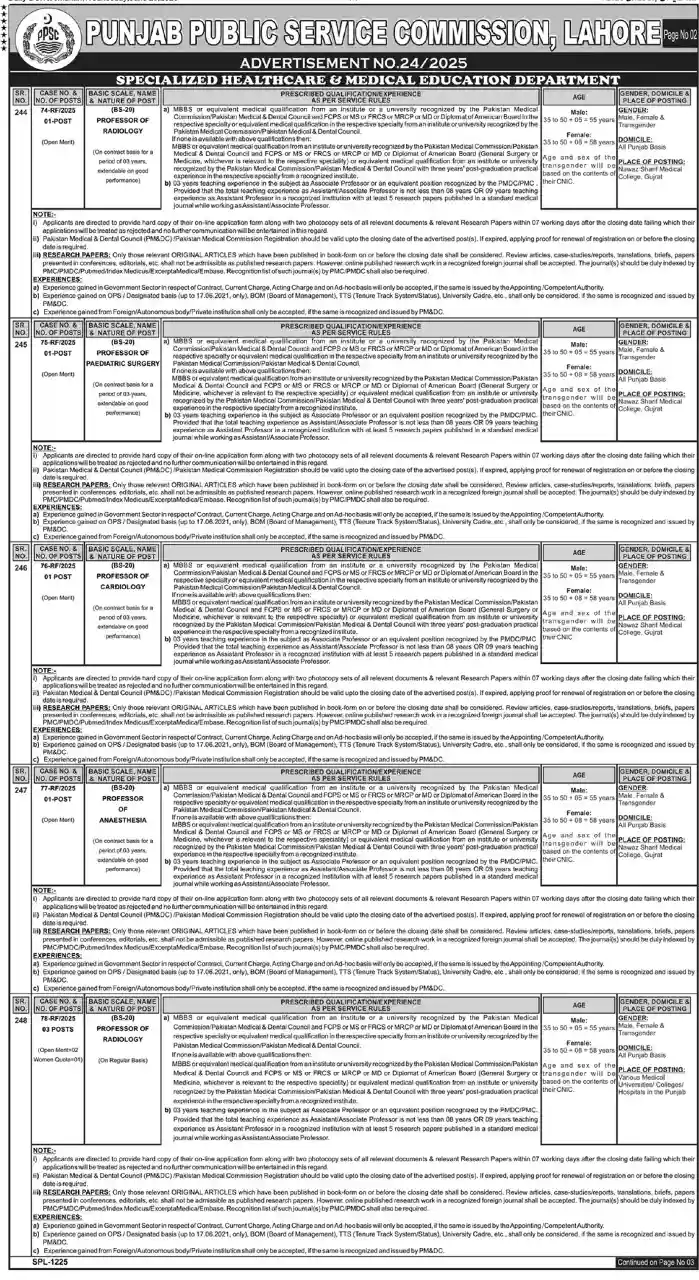 How to Apply and Download the Form for PPSC Advertisement No. 24/2025