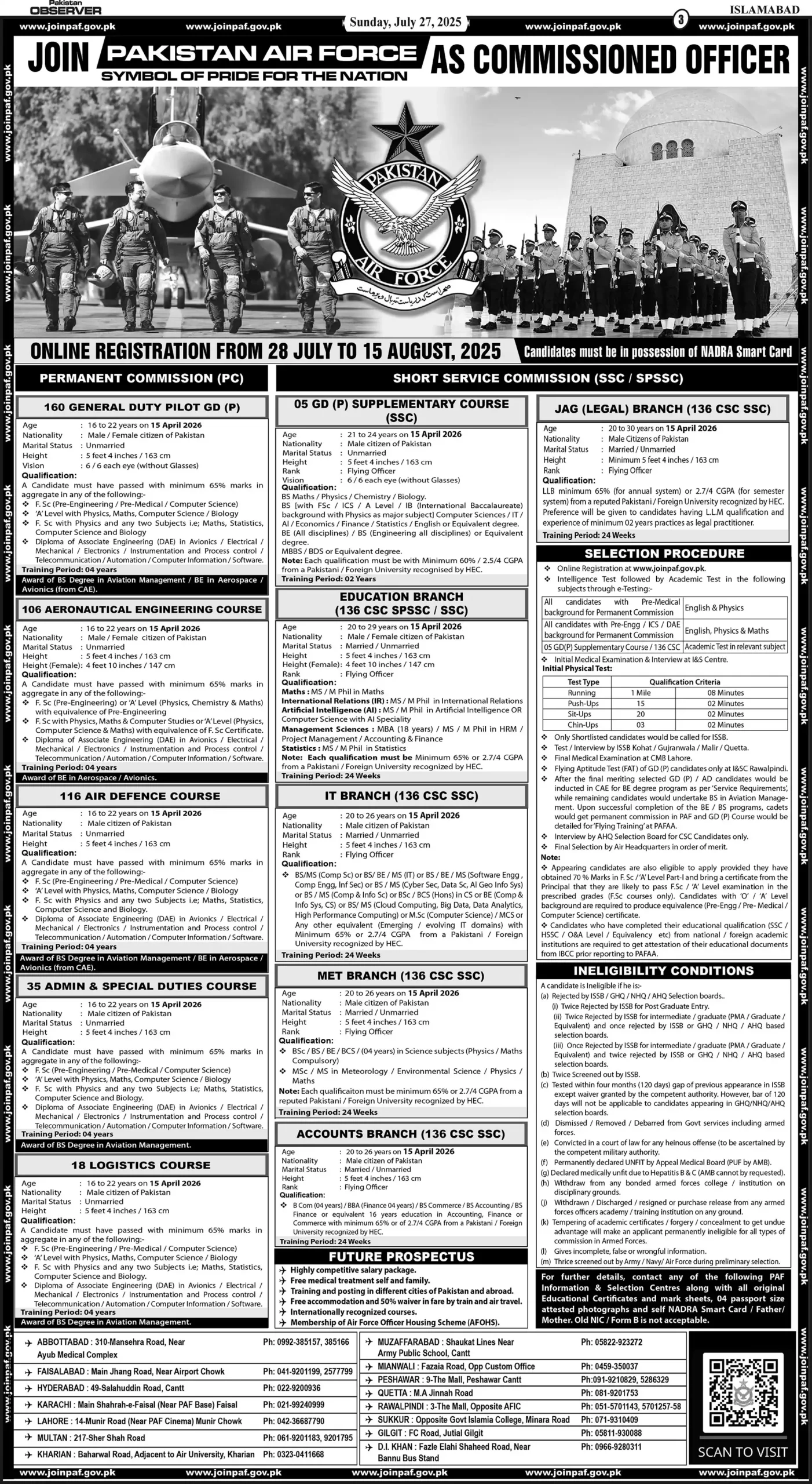 PAF Jobs 2025 Advertisement