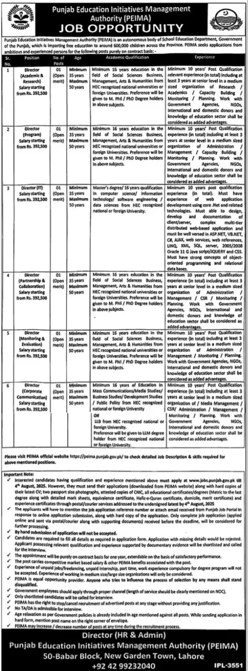 PIMA Job Openings 2025