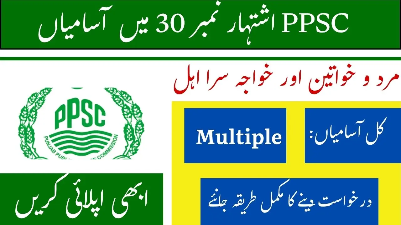PPSC Latest Jobs Ad No. 30