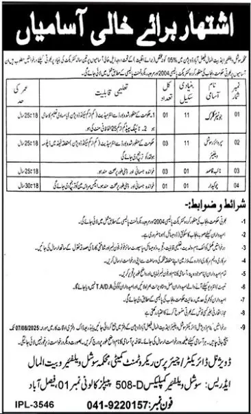 Social Welfare and Bait-ul-Maal Faisalabad Jobs 2025 Advertisement