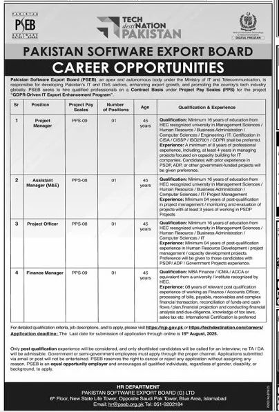 PSEB Islamabad Jobs