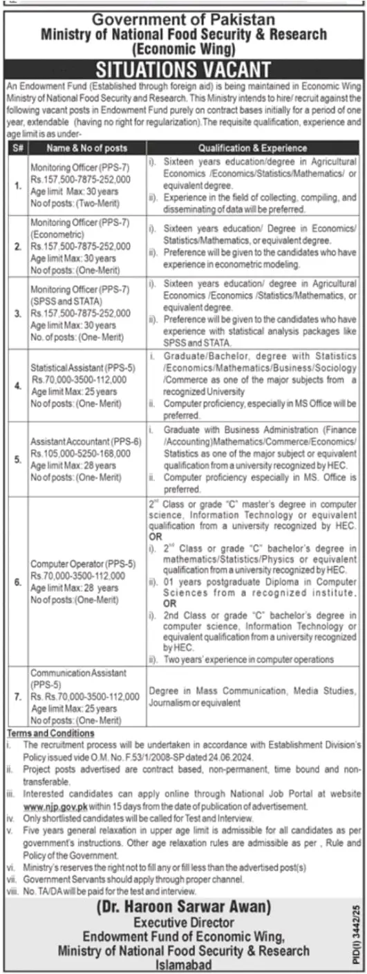 Federal Government MNFSR Jobs 2025