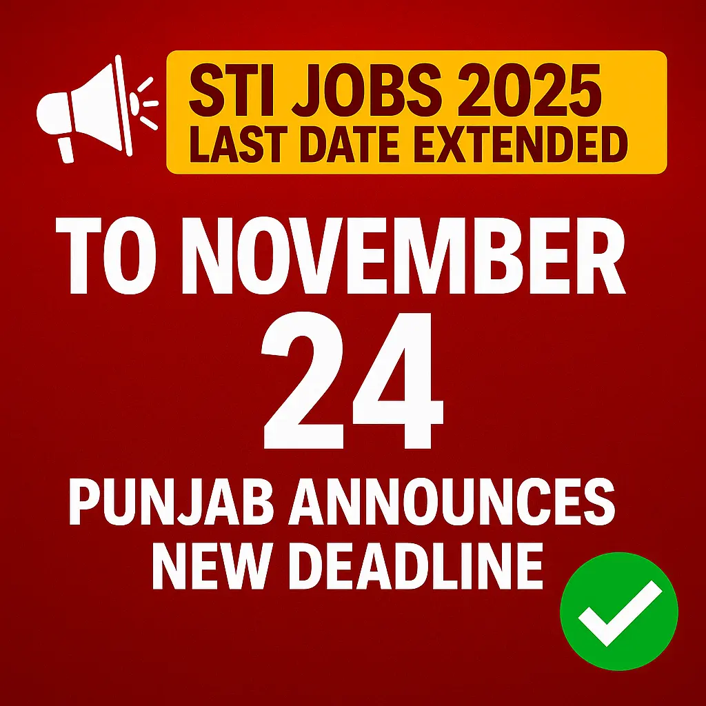 Punjab Extends STI Jobs 2025 Application Deadline