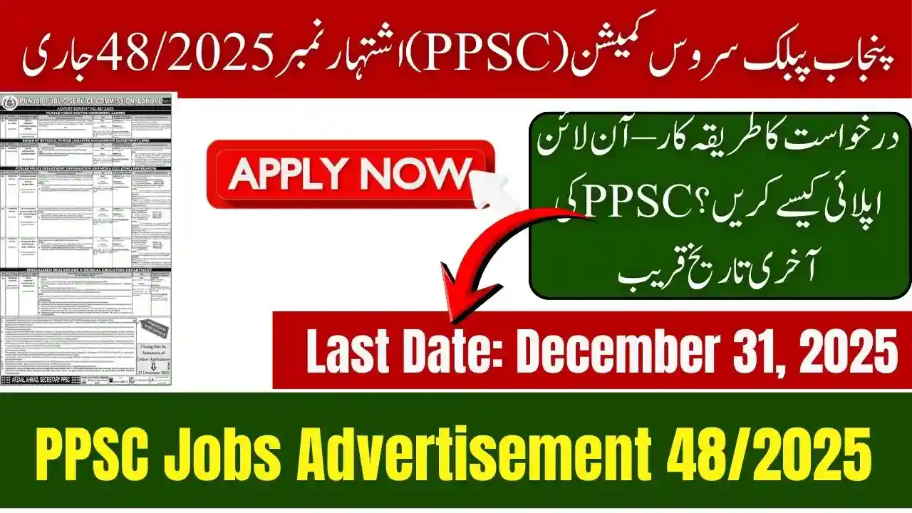 PPSC Jobs Advertisement 482025